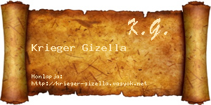 Krieger Gizella névjegykártya